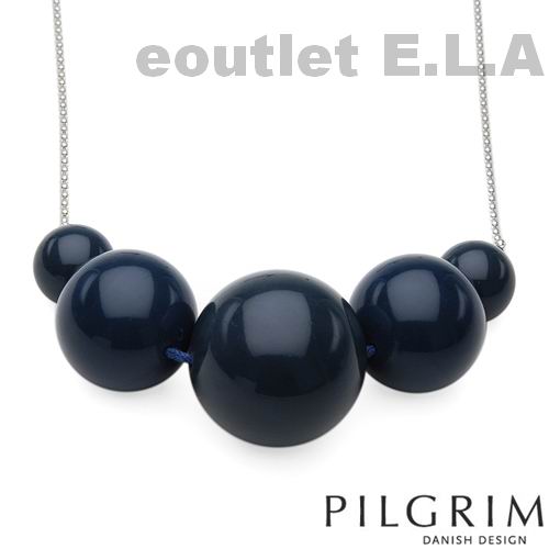 PILGRIM-HUGE 36mm BLUE BEADS NECKLACE-1.1meters